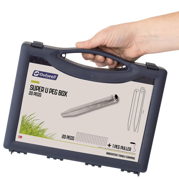 Кілки Outwell Super U Peg Box 24 см 20 шт. Silver (650779) Кілки Outwell Super U Peg Box 24 см 20 шт. Silver (650779)