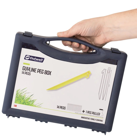 Кілочки Outwell Guyline Peg Box 22 см 14 шт в кейсі (650775) Кілочки Outwell Guyline Peg Box 22 см 14 шт в кейсі (650775)