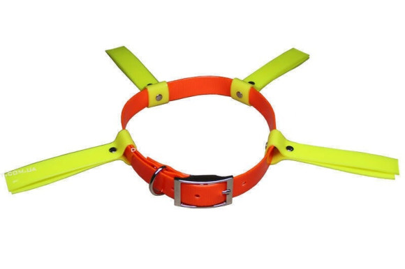 Сигнальний нашийник з пелюстками, помаранчeвий+жовтий TPU 25 Forest