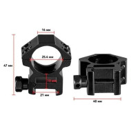 Кільця DISCOVERY SCOPE MOUNT RINGS (25.4 мм) LOW на WEAVER/PICATINNY Кільця DISCOVERY SCOPE MOUNT RINGS (25.4 мм) LOW на WEAVER/PICATINNY