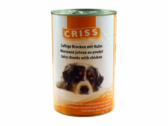 Соковиті шматки курки. Консервований корм для собак. CRISS Huhn. 1240 г Соковиті шматки курки. Консервований корм для собак. CRISS Huhn. 1240 г