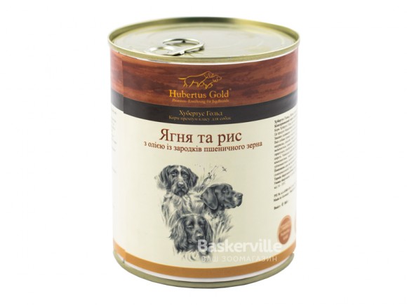 Ягня та рис. Консервований корм для собак. HUBERTUS GOLD. 800 г
