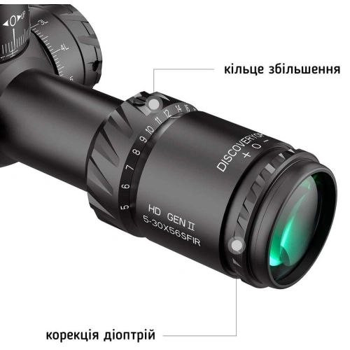 Приціл DISCOVERY OPTICS HD GEN2 5-30X56 SFIR (34 мм, з підсвічуванням) Приціл DISCOVERY OPTICS HD GEN2 5-30X56 SFIR (34 мм, з підсвічуванням)