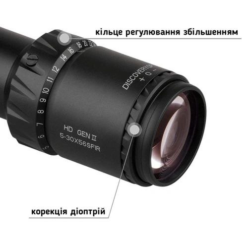 Приціл DISCOVERY OPTICS HD GEN2 5-30X56 SFIR (34 мм, з підсвічуванням) FMC Приціл DISCOVERY OPTICS HD GEN2 5-30X56 SFIR (34 мм, з підсвічуванням) FMC