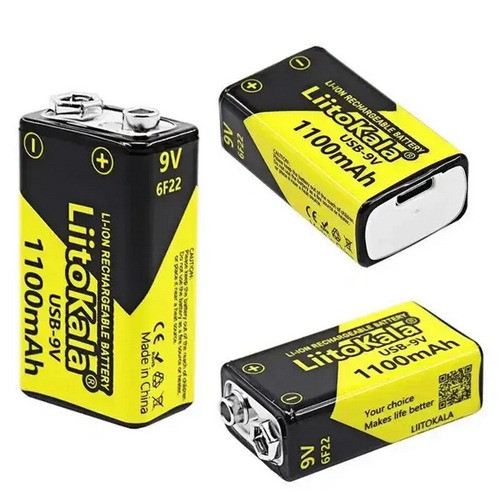 Акумулятор Крона, LiitoKala USB-9V, 1100mAh, ОРИГІНАЛ