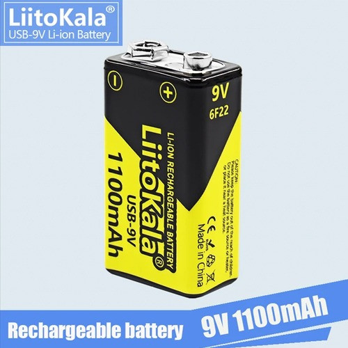 Акумулятор Крона, LiitoKala USB-9V, 1100mAh, ОРИГІНАЛ
