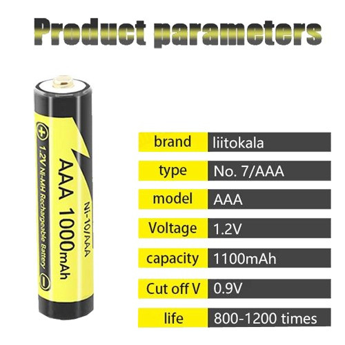 Акумулятор AAA, LiitoKala Ni-10/AAA, 1.2V, 1000mAh, ОРИГІНАЛ