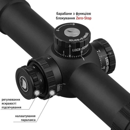 Приціл DISCOVERY OPTICS ED-AR 1-8X24 SFIR FFP (34 мм, з підсвічуванням) Приціл DISCOVERY OPTICS ED-AR 1-8X24 SFIR FFP (34 мм, з підсвічуванням)