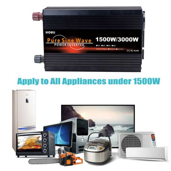 Інвертор з чистою синусоїдою Pure Sine Wave Power Inverter 1500W/3000W сертифікований СЄ