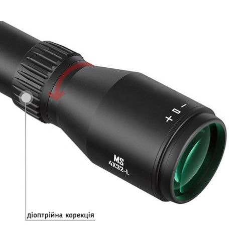 Приціл DISCOVERY OPTICS MS 4X32 L (25.4 мм, без підсвічування)