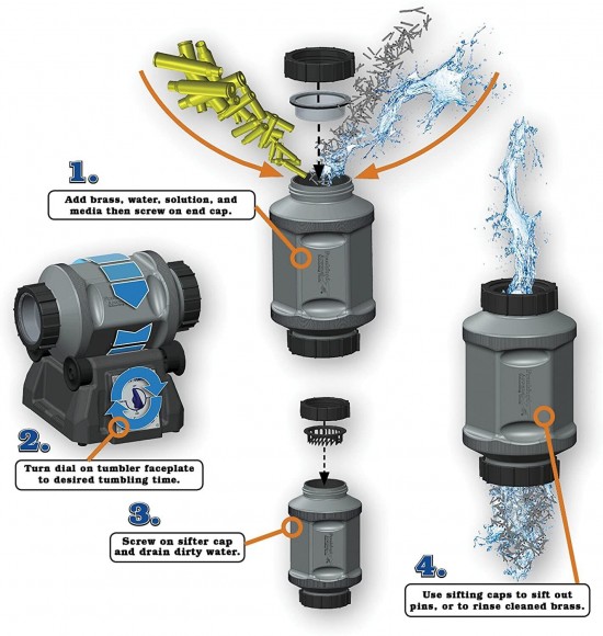 Ротационная мойка Frankford Arsenal Platinum Series Rotary Tumbler Cleaner Kit 7L with 5 lbs pins 220v