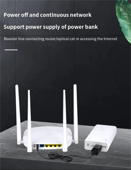 Конвертор USB-DC 12В-9В з роз’ємом 2,1*5,5 мм для живлення Wi-fi маршрутизатора (роутера) від павербанка.