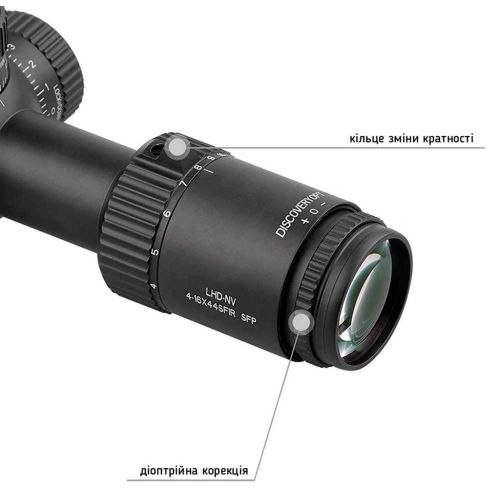 Приціл DISCOVERY OPTICS LHD-NV 4-16X44 SFIR SFP (30 мм, з підсвічуванням)